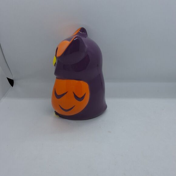 Target Ceramic Owl Open Mouth Halloween Candy Dish Purple Votive Sponge Holder - Picture 4 of 6